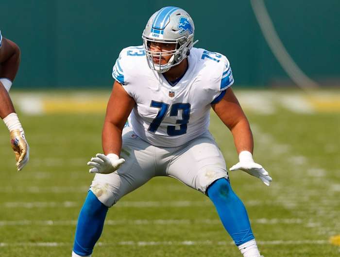 Detroit Lions offensive lineman Jonah Jac